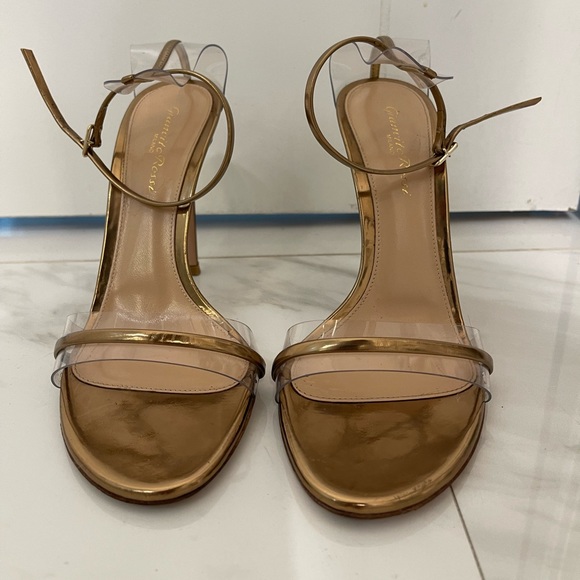 GIANVITO ROSSI Leather Plexi G-String Heels size 9 used once - Picture 5 of 7